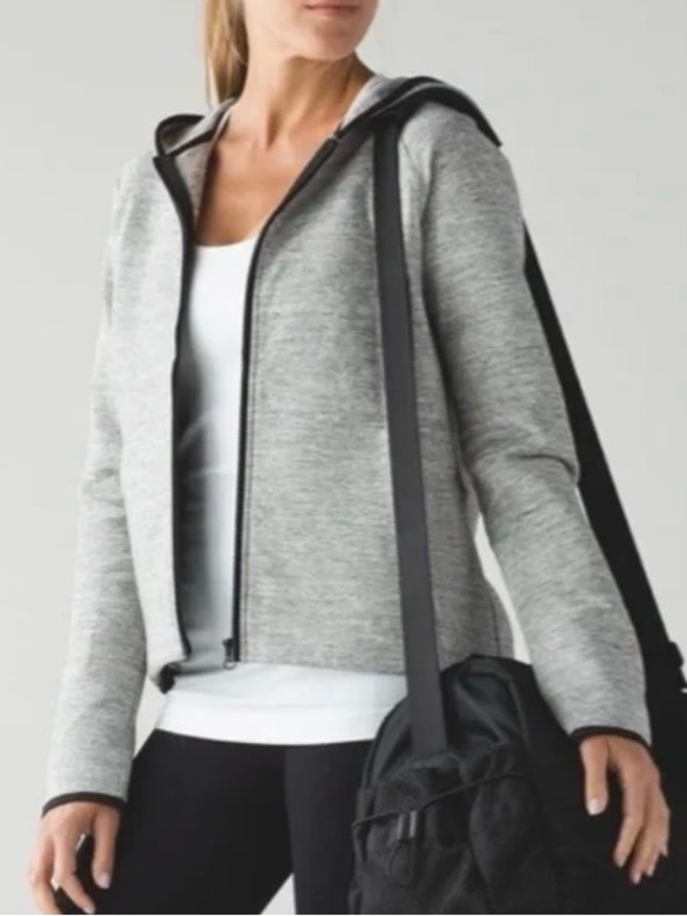 Lululemon City Bound Hoodie Full Zip Heathered Space Dyed Medium Grey Size 10